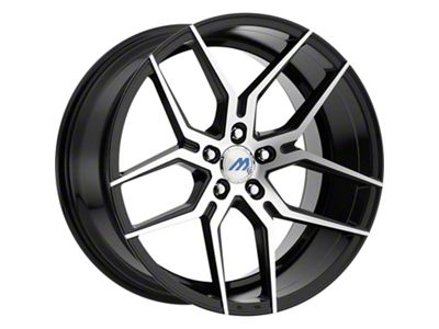 MACH Euro Concave ME.4 Glossy Black Machined Wheel; Rear Only; 20x10.5 (11-23 RWD Charger, Excluding Widebody)