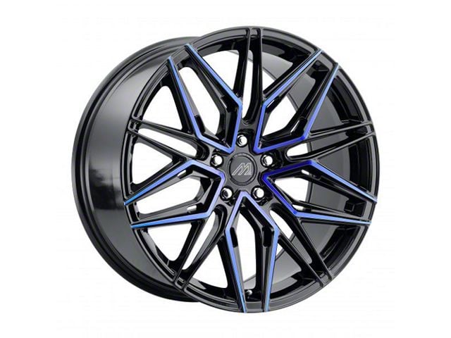MACH Forged MF.6 Glossy Black with Blue Face Wheel; Rear Only; 20x10 (06-10 RWD Charger)
