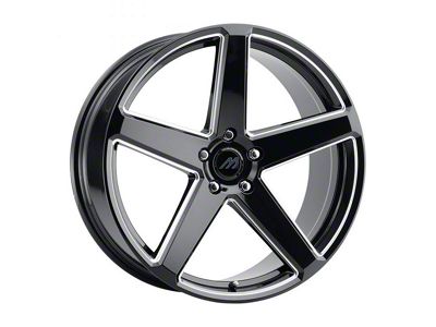 MACH Forged MF.15 Glossy Black Milled Wheel; Rear Only; 20x10.5; 42mm Offset (17-23 AWD Challenger)