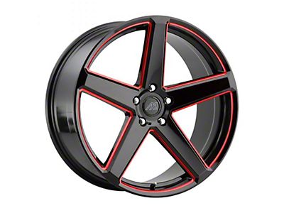 Marquee Wheels Challenger M3226 Gloss Black with Red Milled 