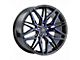 MACH Forged MF.6 Glossy Black with Blue Face Wheel; 20x8.5 (17-23 AWD Challenger)