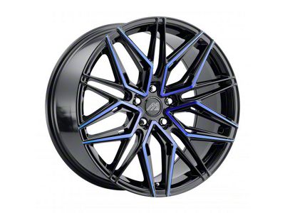MACH Forged MF.6 Glossy Black with Blue Face Wheel; Rear Only; 20x10; 20mm Offset (08-23 RWD Challenger, Excluding Widebody)