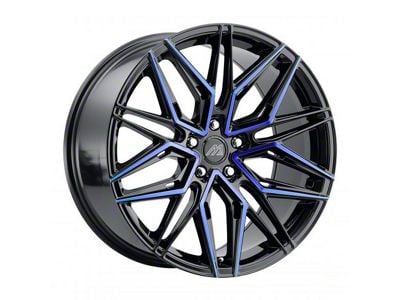 MACH Forged MF.6 Glossy Black with Blue Face Wheel; Rear Only; 20x10 (08-23 RWD Challenger, Excluding Widebody)