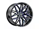 MACH Forged MF.6 Glossy Black with Blue Face Wheel; Rear Only; 20x10 (08-23 RWD Challenger, Excluding Widebody)