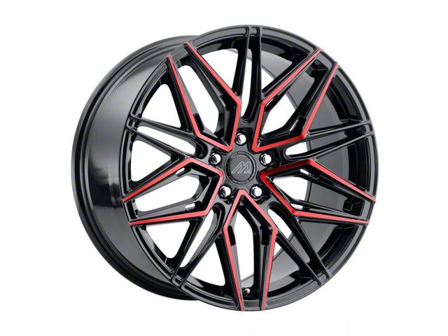 MACH Forged MF.6 Glossy Black with Red Face Wheel; 20x8.5 (08-23 RWD Challenger, Excluding Widebody)