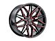MACH Forged MF.6 Glossy Black with Red Face Wheel; 20x8.5 (08-23 RWD Challenger, Excluding Widebody)