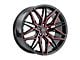 MACH Forged MF.6 Glossy Black with Red Face Wheel; Rear Only; 20x10 (17-23 AWD Challenger)