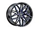 MACH Forged MF.6 Glossy Black with Blue Face Wheel; Rear Only; 20x10 (11-23 AWD Charger)