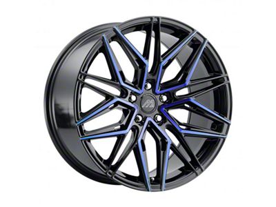 MACH Forged MF.6 Glossy Black with Blue Face Wheel; Rear Only; 20x10 (11-23 AWD Charger)