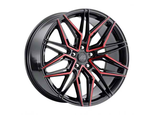 MACH Forged MF.6 Glossy Black with Red Face Wheel; 20x8.5 (11-23 AWD Charger)