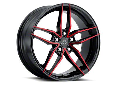 MACH Performance MP.51 Glossy Black with Red Face Wheel; 18x8; 42mm Offset (17-23 AWD Challenger)