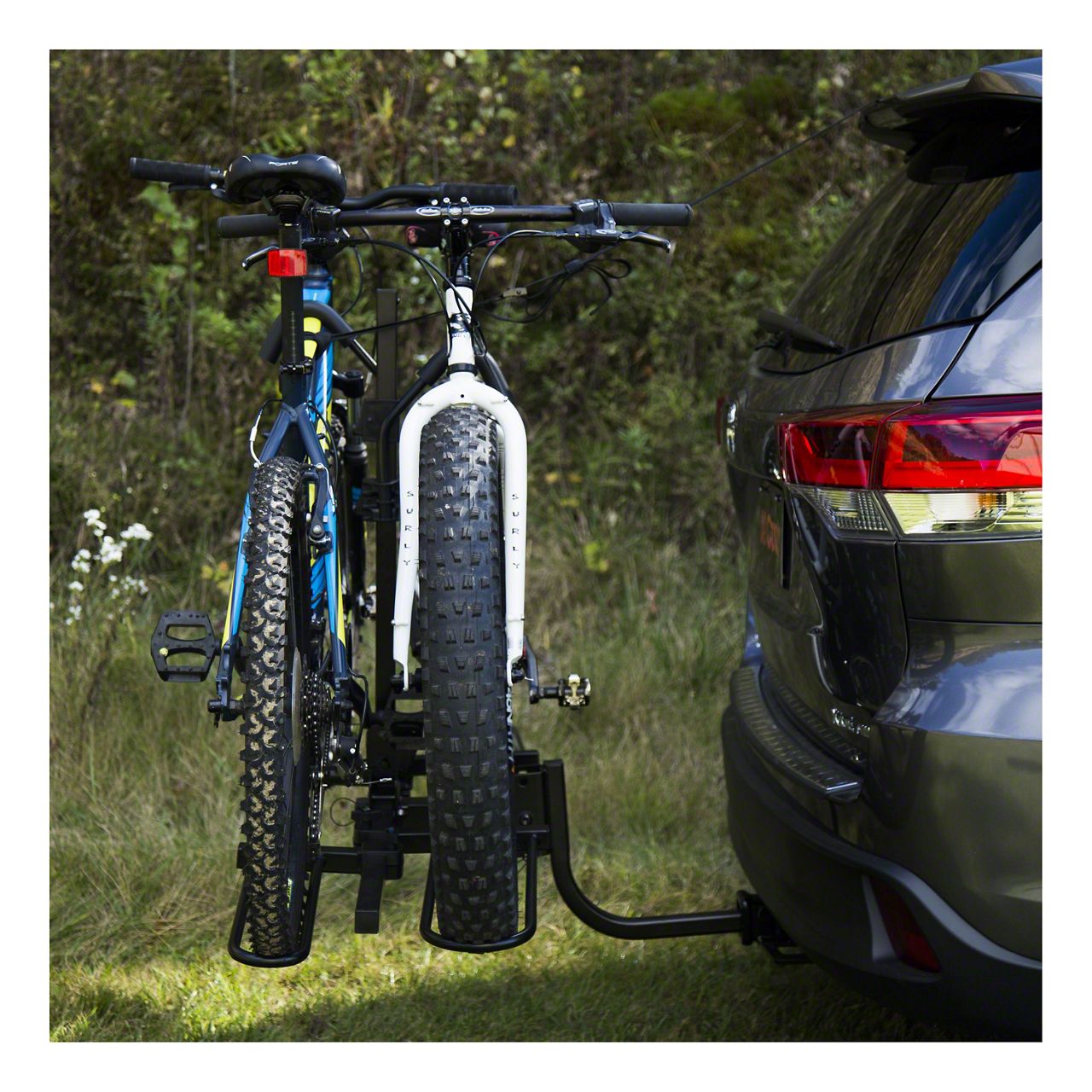 1-1/4 to 2-Inch Receiver Hitch Tray-Style Bike Rack; Carries Bikes  (Universal; Some Adaptation May Be Required)