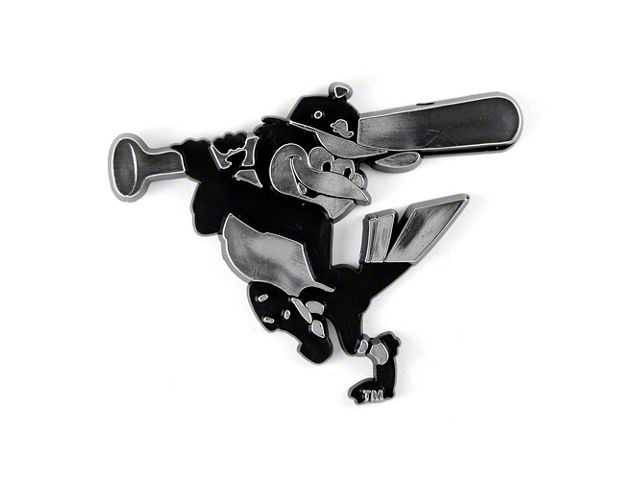 Baltimore Orioles Molded Emblem; Chrome (Universal; Some Adaptation May Be Required)
