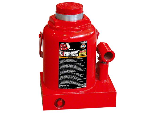 Big Red Hydraulic Bottle Jack; 30-Ton Capacity