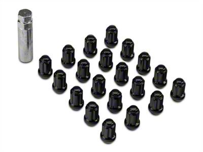 Black 6-Spline Lug Nut Kit; 14mm x 1.5; Set of 20 (21-25 Mustang Mach-E)