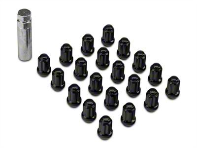 Black 6-Spline Lug Nut Kit; 14mm x 1.5; Set of 20 (21-24 Mustang Mach-E)