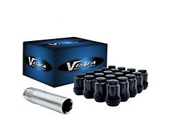 Black 6-Spline Lug Nut Kit; 14mm x 1.5; Set of 20 (21-25 Mustang Mach-E)