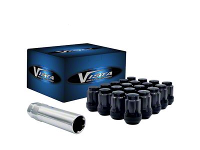 Black 6-Spline Lug Nut Kit; 14mm x 1.5; Set of 20 (21-24 Mustang Mach-E)