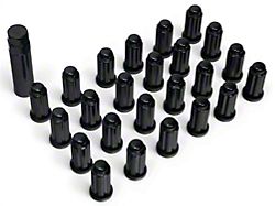Black Acorn Spline Lug Nuts for Aftermarket Wheels; M14x1.5; Set of 24 (21-26 Mustang Mach-E)