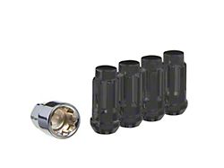 Black Acorn Wheel Locks for Aftermarket Wheels; M14x1.5; Set of 4 (21-26 Mustang Mach E)