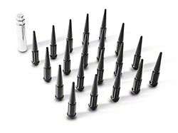 Black Spike Lug Nut Kit; 14mm x 1.5; Set of 20 (21-26 Mustang Mach-E)