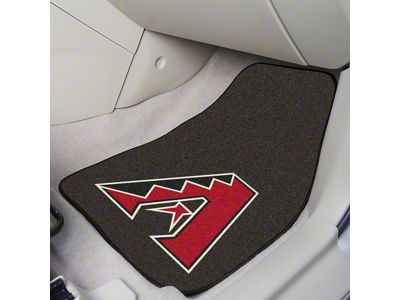 Carpet Front Floor Mats with Arizona Diamondbacks Logo; Black (Universal; Some Adaptation May Be Required)