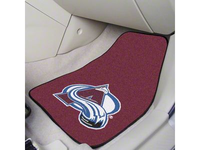 Carpet Front Floor Mats with Colorado Avalanche Logo; Burgandy (Universal; Some Adaptation May Be Required)