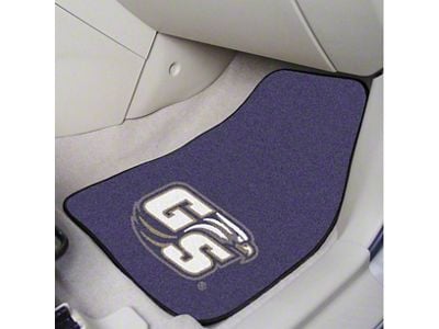 Carpet Front Floor Mats with Georgia Southern University Logo; Blue (Universal; Some Adaptation May Be Required)