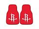 Carpet Front Floor Mats with Houston Rockets Logo; Red (Universal; Some Adaptation May Be Required)