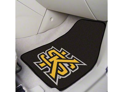 Carpet Front Floor Mats with Kennesaw State University Logo; Black (Universal; Some Adaptation May Be Required)