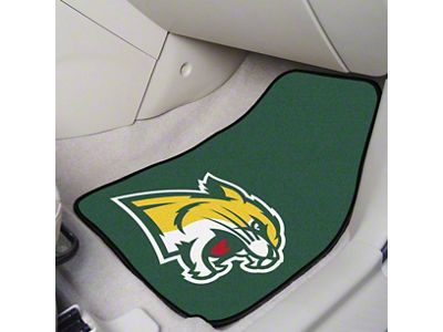 Carpet Front Floor Mats with Northern Michigan University Logo; Green (Universal; Some Adaptation May Be Required)