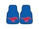 Carpet Front Floor Mats with SMU Logo; Blue (Universal; Some Adaptation May Be Required)