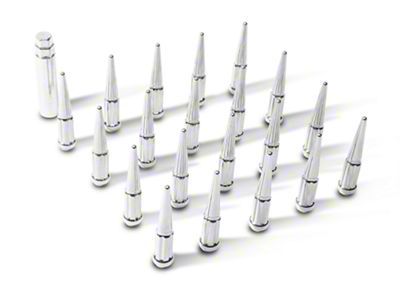 Chrome Spike Lug Nut Kit; 14mm x 1.5; Set of 20 (21-25 Mustang Mach-E)
