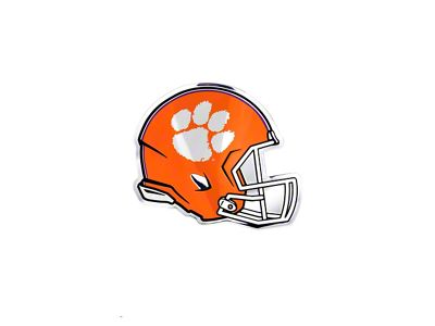 Clemson University Embossed Helmet Emblem; Orange (Universal; Some Adaptation May Be Required)