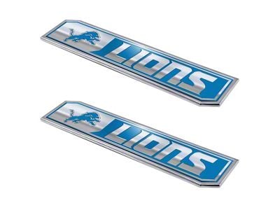 Detroit Lions Embossed Emblems; Blue (Universal; Some Adaptation May Be Required)
