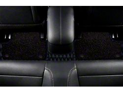 Double Layer Diamond Front and Rear Floor Mats; Base Layer Black and Top Layer Black (21-25 Mustang Mach-E)