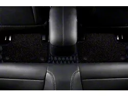 Double Layer Diamond Front and Rear Floor Mats; Base Layer Black and Top Layer Black (21-23 Mustang Mach-E)