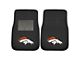 Embroidered Front Floor Mats with Denver Broncos Logo; Black (Universal; Some Adaptation May Be Required)
