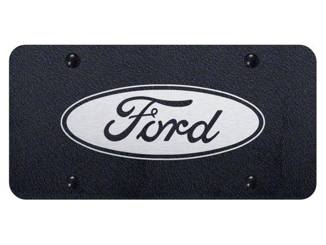 Ford Laser Etched License Plate; Rugged Black (Universal; Some Adaptation May Be Required)