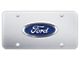 Ford Logo License Plate; Chrome (Universal; Some Adaptation May Be Required)