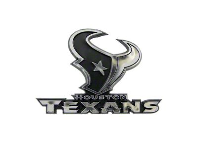 Houston Texans Molded Emblem; Chrome (Universal; Some Adaptation May Be Required)