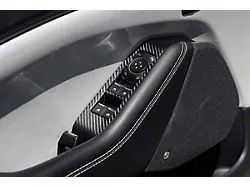 Interior Glass Lifting Trim Cover Kit; Carbon Fiber (21-25 Mustang Mach-E)