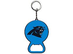 Keychain Bottle Opener with Carolina Panthers Logo; Blue and Black