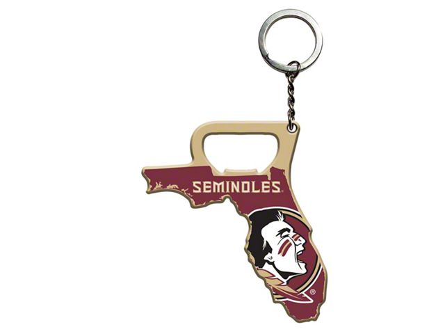 Keychain Bottle Opener with Florida State University Logo; Garnet