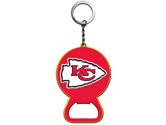Keychain Bottle Opener with Kansas City Chiefs Logo; Red