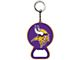 Keychain Bottle Opener with Minnesota Vikings Logo; Purple and Yellow