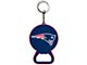 Keychain Bottle Opener with New England Patriots Logo; Blue and Red