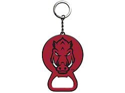 Keychain Bottle Opener with University of Arkansas Logo; Cardinal