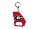 Keychain Bottle Opener with University of Georgia Logo; Red