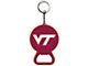 Keychain Bottle Opener with Virginia Tech Logo; Red